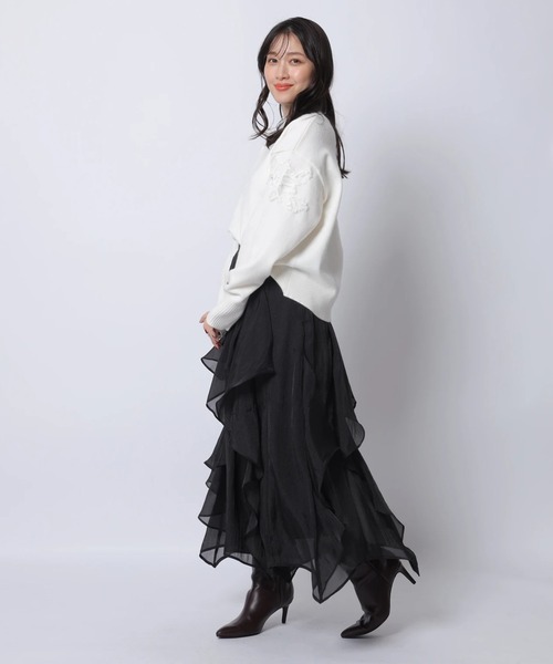 Apuweiser-riche（アプワイザーリッシェ）の「エアリーアシメフリルスカート（スカート・レディース・スモークピンク/ブラック・0/1/2）」の15枚目の写真