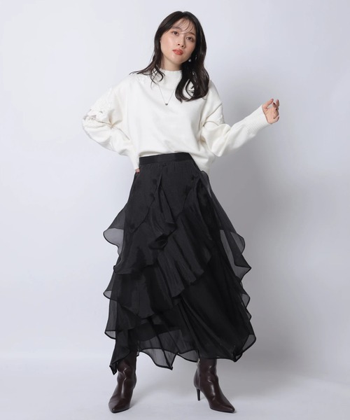 Apuweiser-riche（アプワイザーリッシェ）の「エアリーアシメフリルスカート（スカート・レディース・スモークピンク/ブラック・0/1/2）」の18枚目の写真