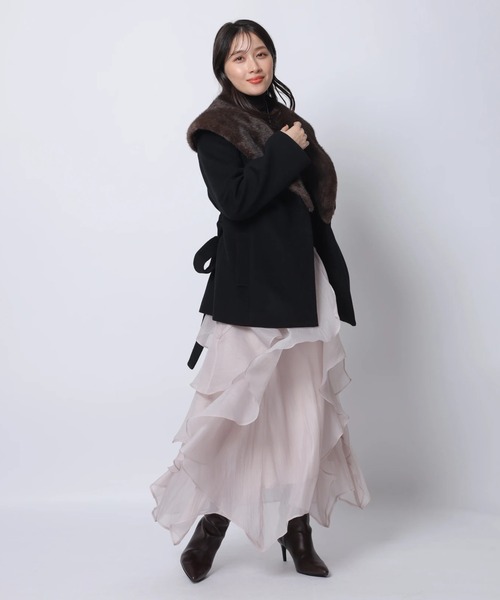 Apuweiser-riche（アプワイザーリッシェ）の「エアリーアシメフリルスカート（スカート・レディース・スモークピンク/ブラック・0/1/2）」の21枚目の写真