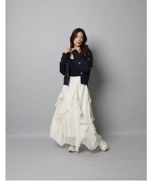 Apuweiser-riche（アプワイザーリッシェ）の「エアリーアシメフリルスカート（スカート・レディース・スモークピンク/ブラック・0/1/2）」の7枚目の写真