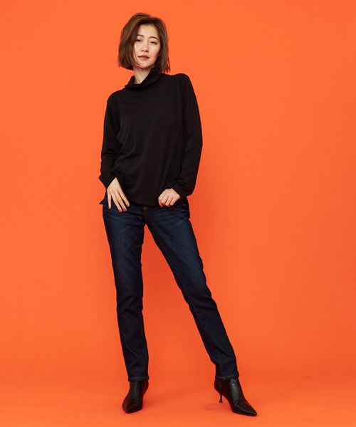 SOMETHING(サムシング)の「SOMETHING BODYFIRE テーパードデニムパンツ【暖】(デニムパンツ・レディース・ダークインディゴブルー/ブラック系その他・26/27/28/29/30/25)」の12枚目の写真