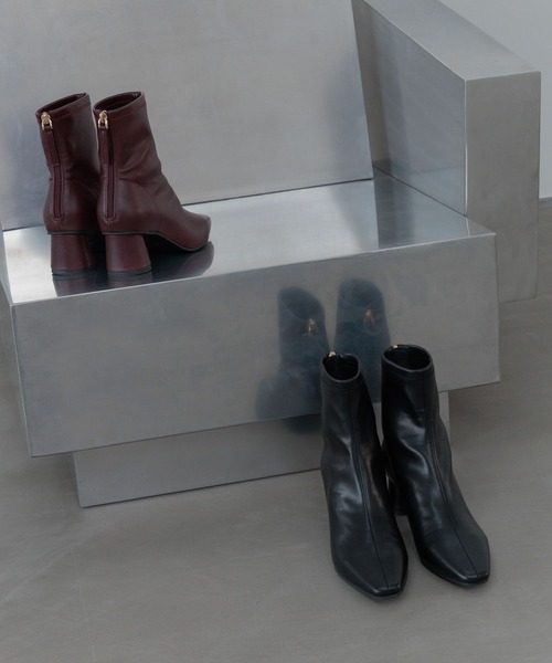 Andemiu（アンデミュウ）の「バックジップヒールブーツ579620（ブーツ・レディース・レッド系その他/ブラック・MEDIUM/LARGE）」の9枚目の写真