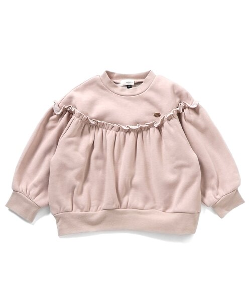 Seraph（セラフ）の「【ジュニア対応】裏シャギーフリルトレーナー（スウェット・キッズ・グリーン/レッド/ベージュ・130/140/90/100/110/120/80）」の2枚目の写真