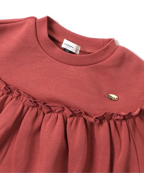 Seraph（セラフ）の「【ジュニア対応】裏シャギーフリルトレーナー（スウェット・キッズ・グリーン/レッド/ベージュ・130/140/90/100/110/120/80）」の6枚目の写真