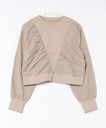 Nタフタ×リブクロップドプルオーバー