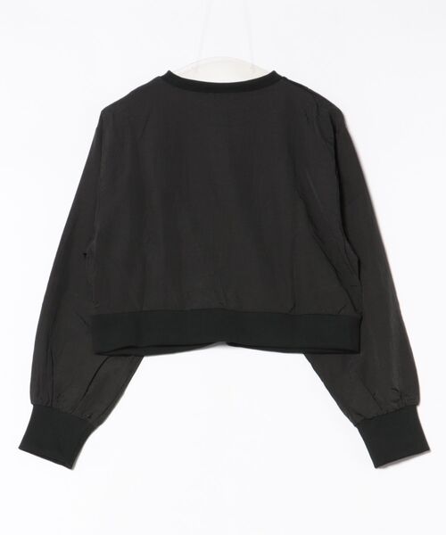 STYLEBLOCK（スタイルブロック）の「Nタフタ×リブクロップドプルオーバー（Tシャツ/カットソー・レディース・グレイッシュベージュ/ブラック/モカ・M）」の4枚目の写真