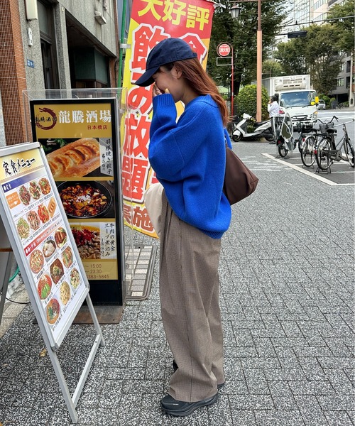 PILIT（ピリット）の「Vネックボリュームニット（ニット/セーター・レディース・サックスブルー/ピンク/ブルー/杢グレー・MEDIUM）」の20枚目の写真