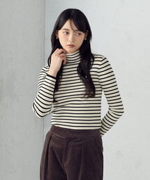 green label relaxingボーダーハイネックニット green label relaxing（グリーンレーベルリラクシング）の「［ size