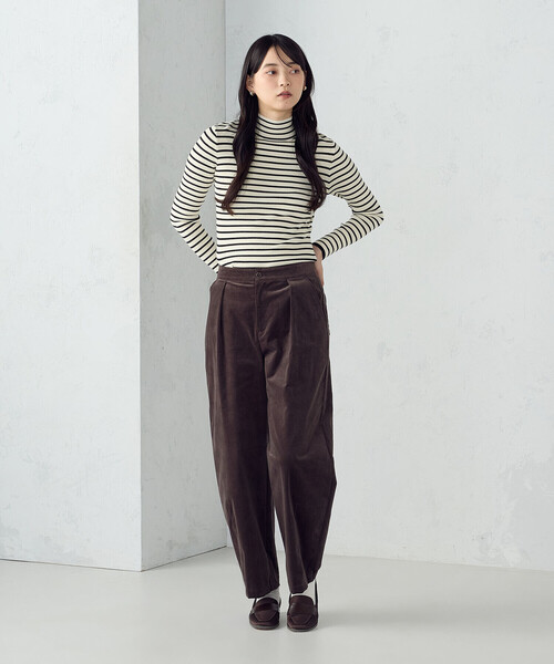 COMME CA ISM（コムサイズム）の「【ウォッシャブル】ベーシック ボーダー ハイネックニット（ニット/セーター・レディース・ブラック系/ホワイト系・LARGE/MEDIUM）」の10枚目の写真