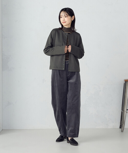 COMME CA ISM（コムサイズム）の「【ウォッシャブル】ベーシック ボーダー ハイネックニット（ニット/セーター・レディース・ブラック系/ホワイト系・LARGE/MEDIUM）」の14枚目の写真