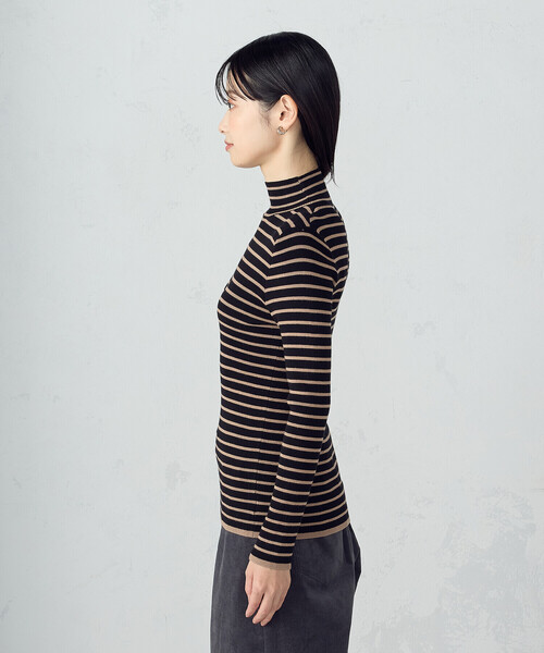 COMME CA ISM（コムサイズム）の「【ウォッシャブル】ベーシック ボーダー ハイネックニット（ニット/セーター・レディース・ブラック系/ホワイト系・LARGE/MEDIUM）」の17枚目の写真