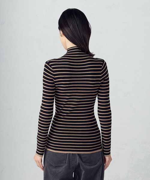COMME CA ISM（コムサイズム）の「【ウォッシャブル】ベーシック ボーダー ハイネックニット（ニット/セーター・レディース・ブラック系/ホワイト系・LARGE/MEDIUM）」の18枚目の写真