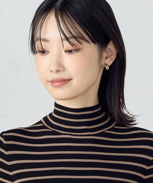 COMME CA ISM（コムサイズム）の「【ウォッシャブル】ベーシック ボーダー ハイネックニット（ニット/セーター・レディース・ブラック系/ホワイト系・LARGE/MEDIUM）」の19枚目の写真