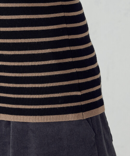 COMME CA ISM（コムサイズム）の「【ウォッシャブル】ベーシック ボーダー ハイネックニット（ニット/セーター・レディース・ブラック系/ホワイト系・LARGE/MEDIUM）」の21枚目の写真