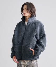 Revo. レヴォ リバーシブル ボアフリースジャケット ボア ナイロン スタンドカラー ブルゾン 韓国 ストリート ファッション リラックス感 防風性 レトロ メンズ Revo. レヴォ リバーシブル ボアフリースジャケット ボア ナイロン