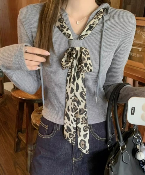 セール】Leopard scarf tops（Tシャツ/カットソー）｜Vipoa（ヴィポア