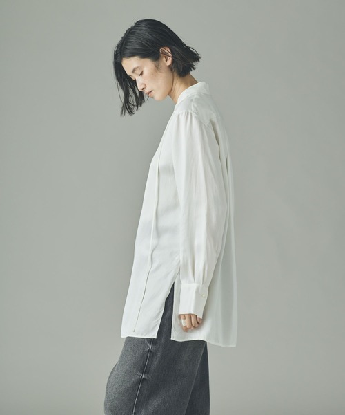 Curensology(カレンソロジー)の「Curensology(カレンソロジー)/キュプラサテンシャツ(シャツ/ブラウス・レディース・ブラック/ホワイト・FREE)」の4枚目の写真