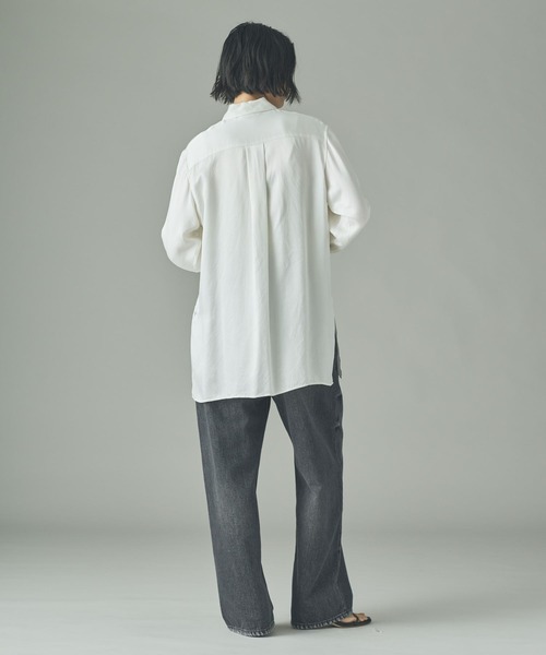 Curensology(カレンソロジー)の「Curensology(カレンソロジー)/キュプラサテンシャツ(シャツ/ブラウス・レディース・ブラック/ホワイト・FREE)」の8枚目の写真