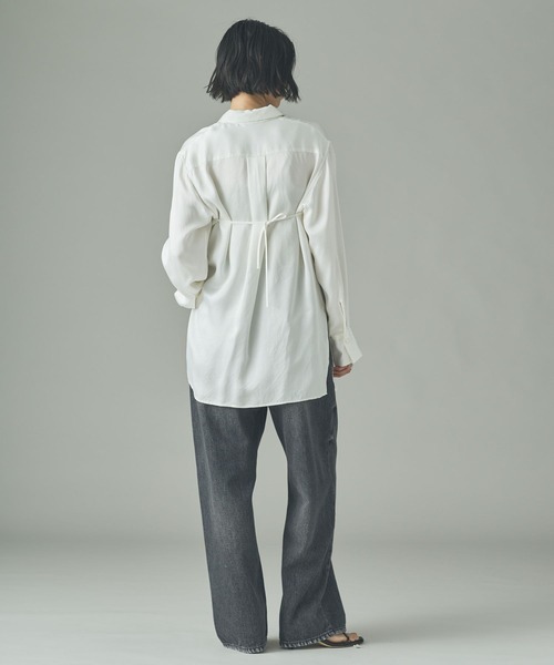 Curensology(カレンソロジー)の「Curensology(カレンソロジー)/キュプラサテンシャツ(シャツ/ブラウス・レディース・ブラック/ホワイト・FREE)」の11枚目の写真