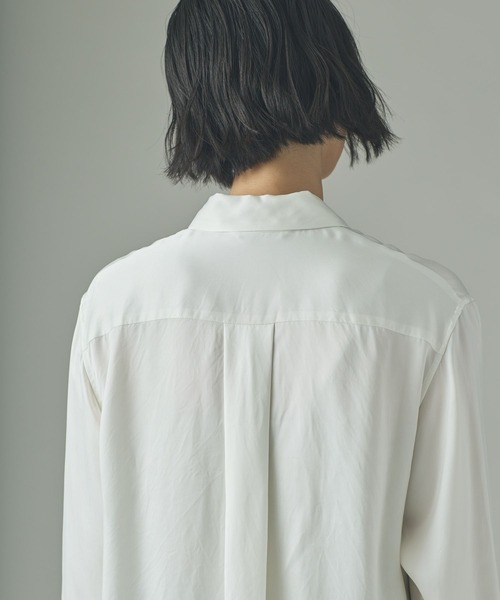 Curensology(カレンソロジー)の「Curensology(カレンソロジー)/キュプラサテンシャツ(シャツ/ブラウス・レディース・ブラック/ホワイト・FREE)」の15枚目の写真