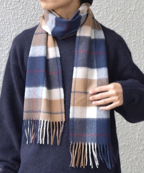 セール】SHIPS any: ウール/カシミヤ チェック マフラー（マフラー