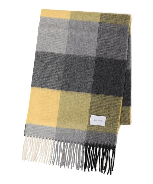 セール】SHIPS any: ウール/カシミヤ チェック マフラー（マフラー