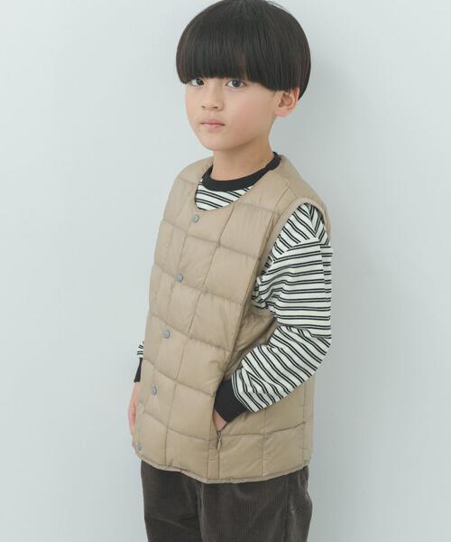 TAION（タイオン）の「TAION　CREWNECK BUTTON DOWN VEST(KIDS)（その他アウター・キッズ・カモフラージュ/ネイビー/ライトブルー/ライトベージュ・120/150/140/130）」の2枚目の写真