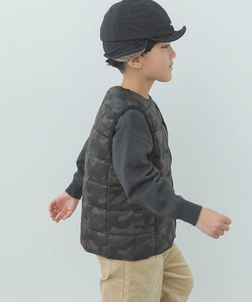 TAION（タイオン）の「TAION　CREWNECK BUTTON DOWN VEST(KIDS)（その他アウター・キッズ・カモフラージュ/ネイビー/ライトブルー/ライトベージュ・120/150/140/130）」の5枚目の写真