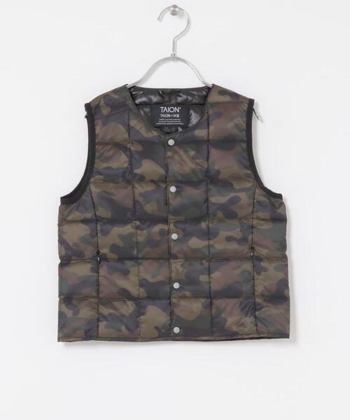 TAION（タイオン）の「TAION　CREWNECK BUTTON DOWN VEST(KIDS)（その他アウター・キッズ・カモフラージュ/ネイビー/ライトブルー/ライトベージュ・120/150/140/130）」の9枚目の写真
