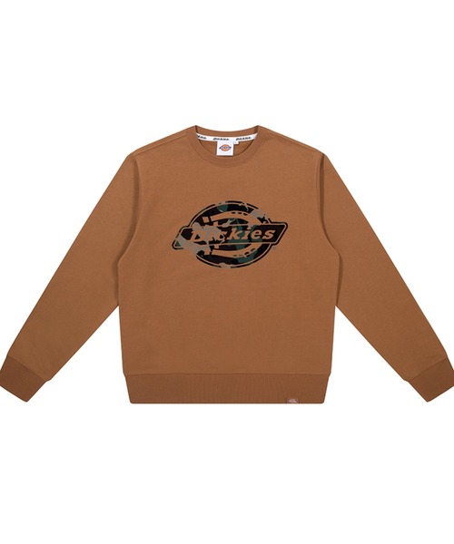 Dickies(ディッキーズ)の「フレンチ テリー フロックプリントロゴ クルーネック(スウェット・メンズ・ブラウン/オフホワイト/ブラック・MEDIUM/LARGE/X-LARGE)」の1枚目の写真