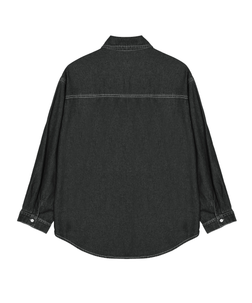 NICK&NICOLE(ニックアンドニコール)の「MINIMAL CLASSIC DENIM SHIRTS_BLACK(シャツ/ブラウス・レディース・その他・FREE)」の5枚目の写真