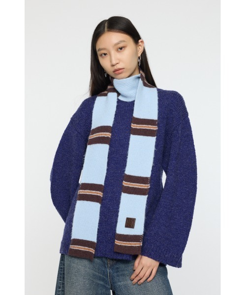 MOUSSY(マウジー)の「SKINNY スカーフ(マフラー・レディース・ライトブルー/マジェンタ・FREE)」の8枚目の写真