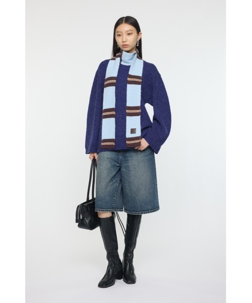 MOUSSY(マウジー)の「SKINNY スカーフ(マフラー・レディース・ライトブルー/マジェンタ・FREE)」の9枚目の写真