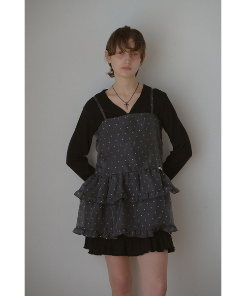 LETERIE(レテリー)の「CANCAN LAYERED ONEPIECE_DOT BLACK(ワンピース・レディース・ブラック・FREE)」の1枚目の写真