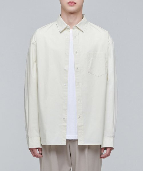 MUSINSA STANDARD(ムシンサスタンダード)の「特大ポプリンシャツ【クリーム】(シャツ/ブラウス・メンズ・その他・SMALL/MEDIUM/LARGE/X-LARGE/XX-LARGE)」の3枚目の写真