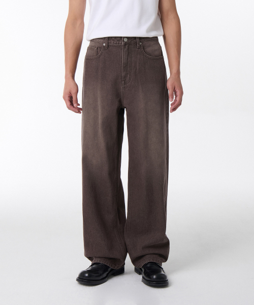 MUSINSA STANDARD（ムシンサスタンダード）の「ピグメントワイドデニムパンツ[ブラウン]（デニムパンツ・メンズ・その他・34/28/29/30/31/32/33/36/38/40/42/26/27）」の3枚目の写真