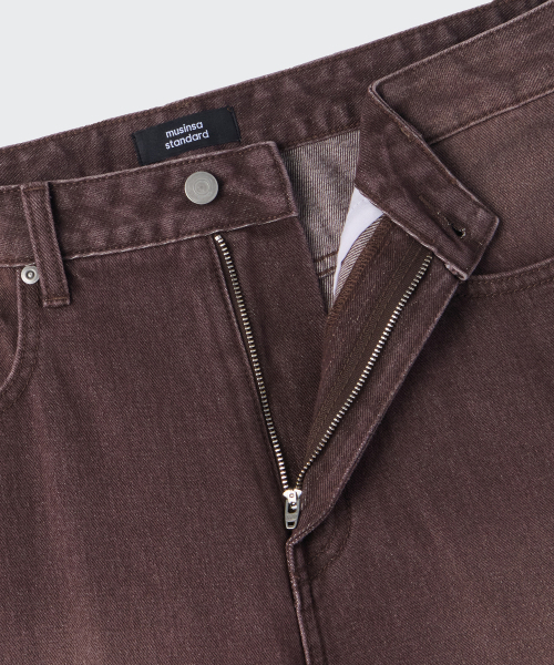 MUSINSA STANDARD（ムシンサスタンダード）の「ピグメントワイドデニムパンツ[ブラウン]（デニムパンツ・メンズ・その他・34/28/29/30/31/32/33/36/38/40/42/26/27）」の5枚目の写真