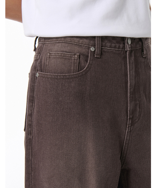 MUSINSA STANDARD（ムシンサスタンダード）の「ピグメントワイドデニムパンツ[ブラウン]（デニムパンツ・メンズ・その他・34/28/29/30/31/32/33/36/38/40/42/26/27）」の6枚目の写真