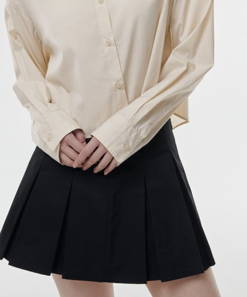 MUSINSA STANDARD WOMAN（ムシンサスタンダードウーマン）の「ウィメンズコットンナイロンオーバーサイズクロップシャツ[ライトベージュ]（シャツ/ブラウス・レディース・その他・LARGE/X-SMALL/SMALL/MEDIUM）」の10枚目の写真