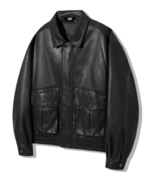 TRILLION（トリリオン）の「Vegan Leather Two Pocket Blue Jean Jacket [Black]（ライダースジャケット・メンズ）」