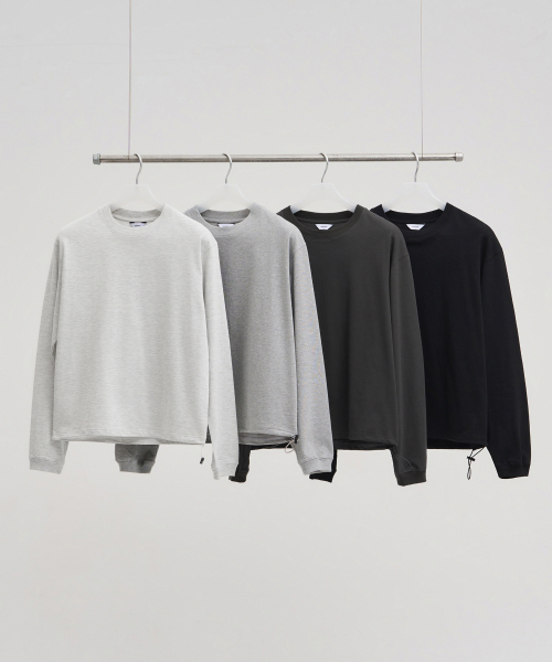 XERO(ゼロ)の「コアクロップストリングロングスリーブ(Tシャツ/カットソー・レディース・ブラック/オフホワイト/グレー/チャコール・MEDIUM/LARGE/X-LARGE)」の5枚目の写真