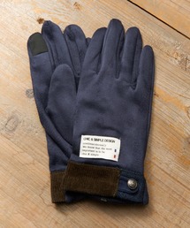 SETUP7（セットアップセブン）の「【SETUP7】抗菌フェイクスエード手袋　裾ヘリンボンｘコーデュロイ切替/スマホ対応/裏ボア WINGI（手袋・メンズ）」