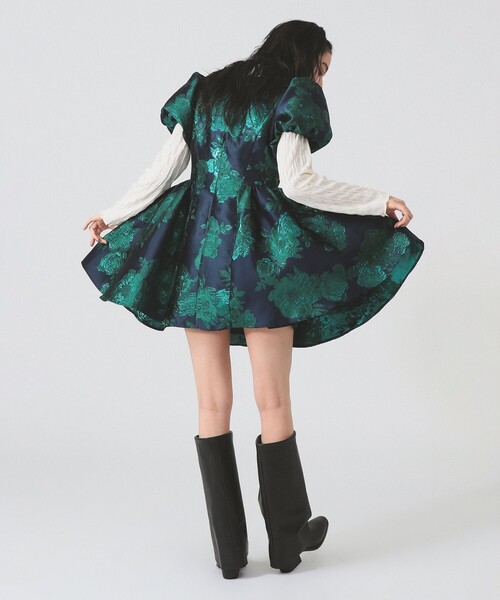 Sister Jane(シスタージェーン)の「sister jane / LiLili Jacquard Mini Dress(ワンピース・レディース・グリーン・SMALL)」の4枚目の写真