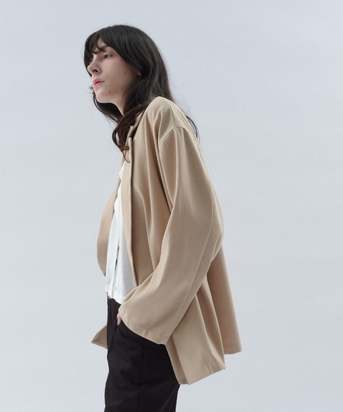 Shelly island（シェリーアイランド）の「【SETUP対応】ニュアンステーラードジャケット（テーラードジャケット・レディース・グレー/ネイビー/ベージュ・FREE）」の6枚目の写真