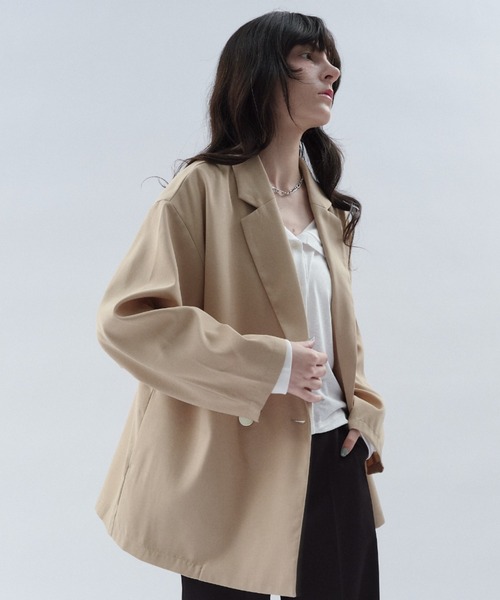 Shelly island（シェリーアイランド）の「【SETUP対応】ニュアンステーラードジャケット（テーラードジャケット・レディース・グレー/ネイビー/ベージュ・FREE）」の5枚目の写真