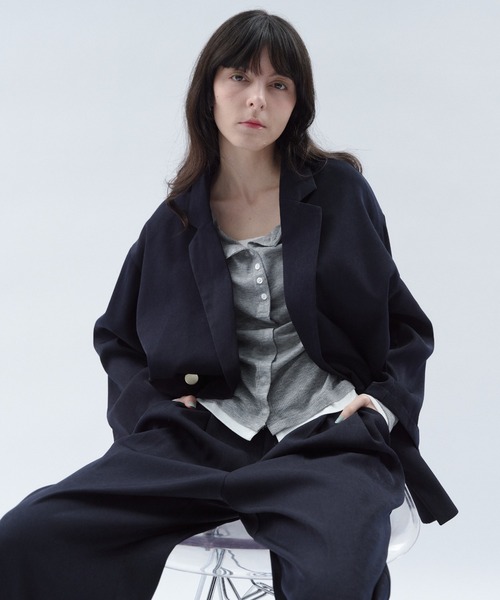 Shelly island（シェリーアイランド）の「【SETUP対応】ニュアンステーラードジャケット（テーラードジャケット・レディース・グレー/ネイビー/ベージュ・FREE）」の12枚目の写真