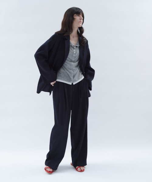 Shelly island（シェリーアイランド）の「【SETUP対応】ニュアンステーラードジャケット（テーラードジャケット・レディース・グレー/ネイビー/ベージュ・FREE）」の14枚目の写真