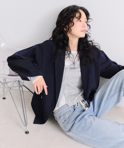 Shelly island（シェリーアイランド）の「【SETUP対応】ニュアンステーラードジャケット（テーラードジャケット・レディース・グレー/ネイビー/ベージュ・FREE）」の19枚目の写真