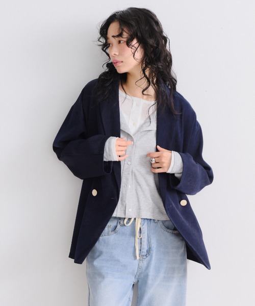 Shelly island（シェリーアイランド）の「【SETUP対応】ニュアンステーラードジャケット（テーラードジャケット・レディース・グレー/ネイビー/ベージュ・FREE）」の20枚目の写真