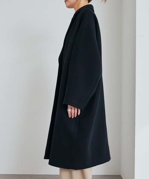 PUAL CE CIN(ピュアルセシン)の「【日本製】メルトンチェスターコート(チェスターコート・レディース・ブラック・FREE)」の7枚目の写真